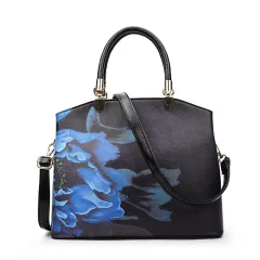 Printed One-shoulder Women's Messenger Bag - Black - View 1
