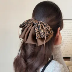 Leopard Print Mature Style Bow Claw Clip Light Luxury Advanced - Brown Leopard Pattern - View 1