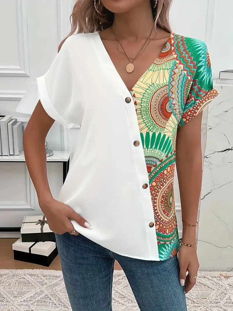 Autumn Women's Casual And Comfortable Short Sleeved Top - Option3
