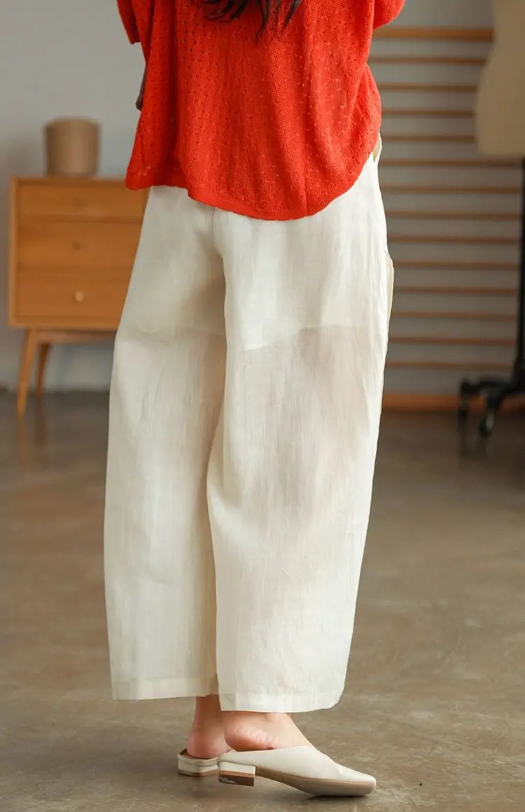 Title 14, High-quality Leisure Hemp Hemp Wide Leg Pants F...