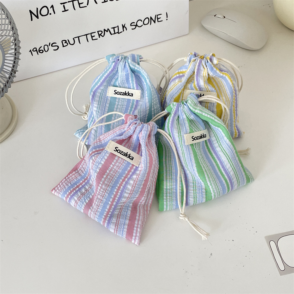 Title 13, Pleated Stripes Drawstring Pull String Buggy Co...