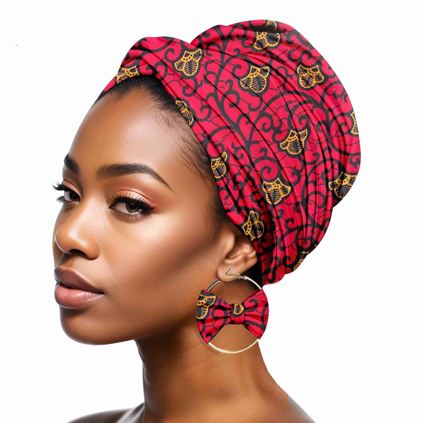 Duplex Printing Batik Headscarf Earrings A726 - Shop at LoveMi