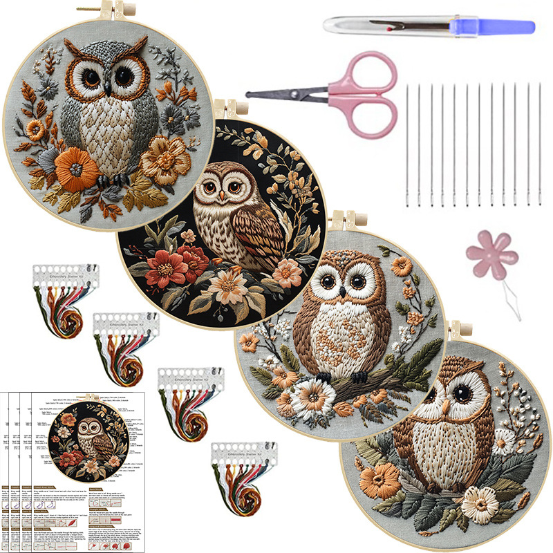 Embroidery Handmade Cloth Art Material Kit Sets Creative Needlework English