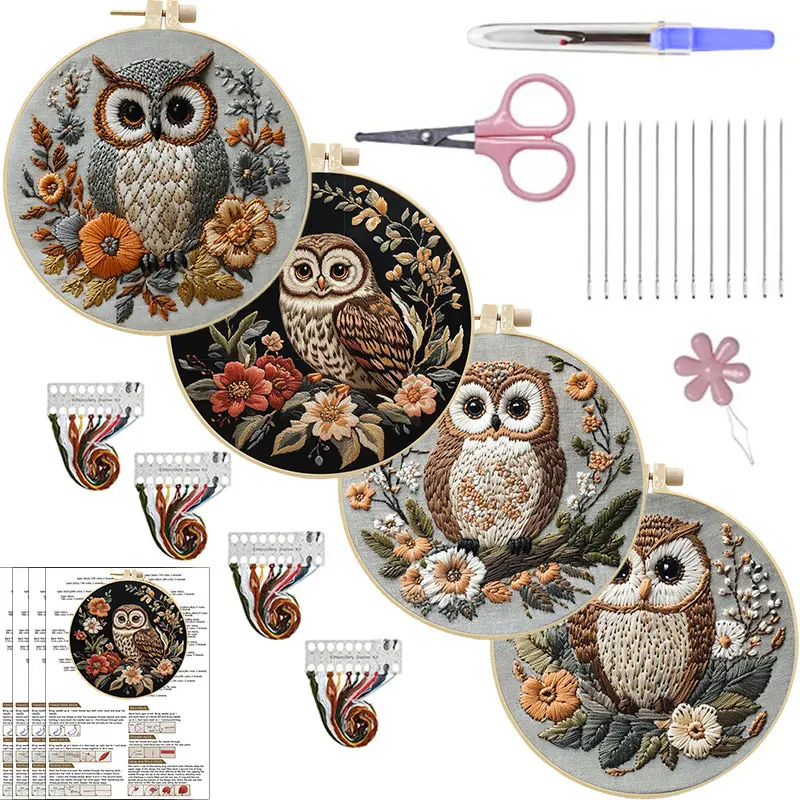 Embroidery Handmade Cloth Art Material Kit Sets