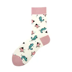 Creative Couple Cotton Mid-high Socks - Cartoon Bird - View 1