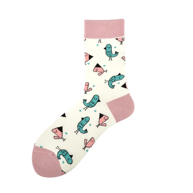 Creative Couple Cotton Mid high Socks Cartoon Bird - Shop at LoveMi