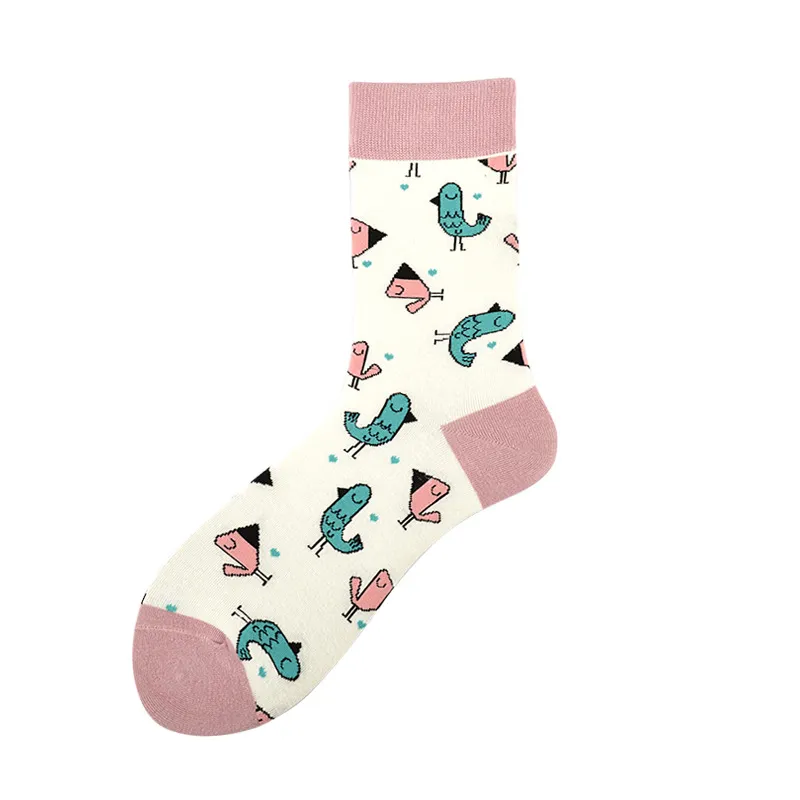 Creative Couple Cotton Mid-high Socks - Cartoon Bird