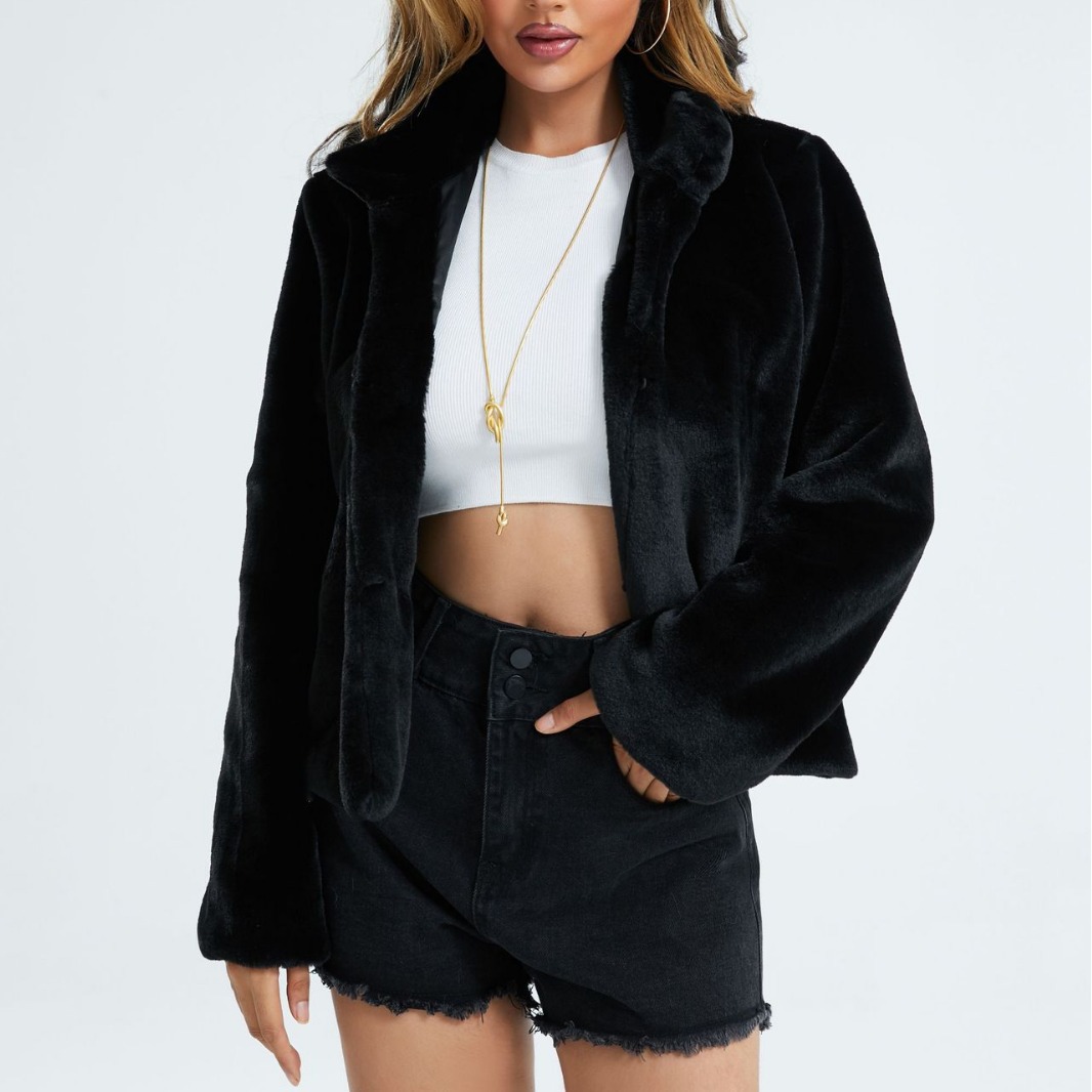 Fashion Long-sleeve Stand-collar Fur Coat product image