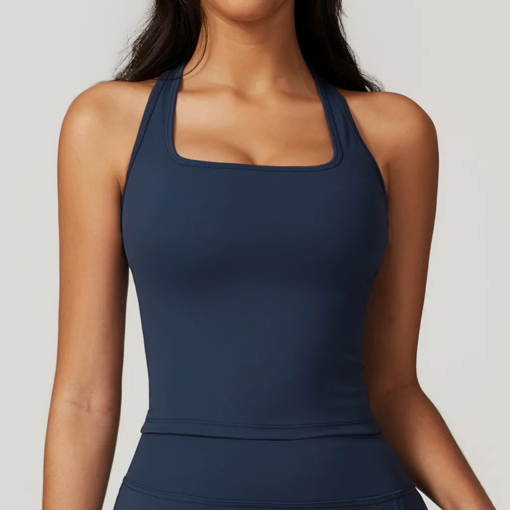 Women's Brushed H-shaped Beauty Back Sports Vest - Badge Blue