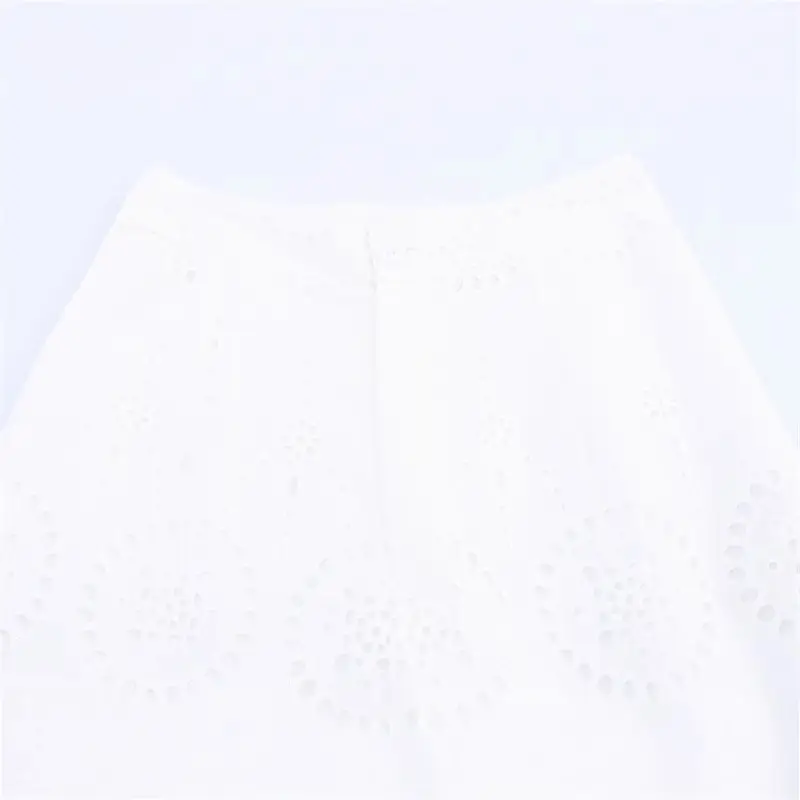 Casual And Sweet Artistic Cotton Hollow-out Cropped Pants