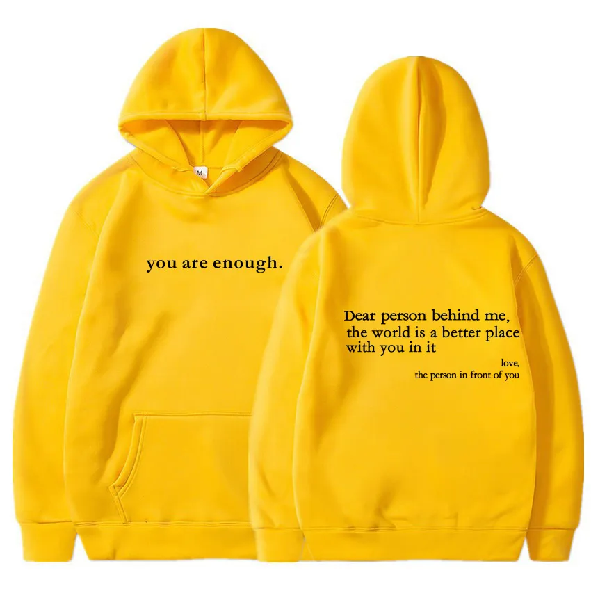 Women's Brushed Hoody Plain Letters - Yellow And Black Characters