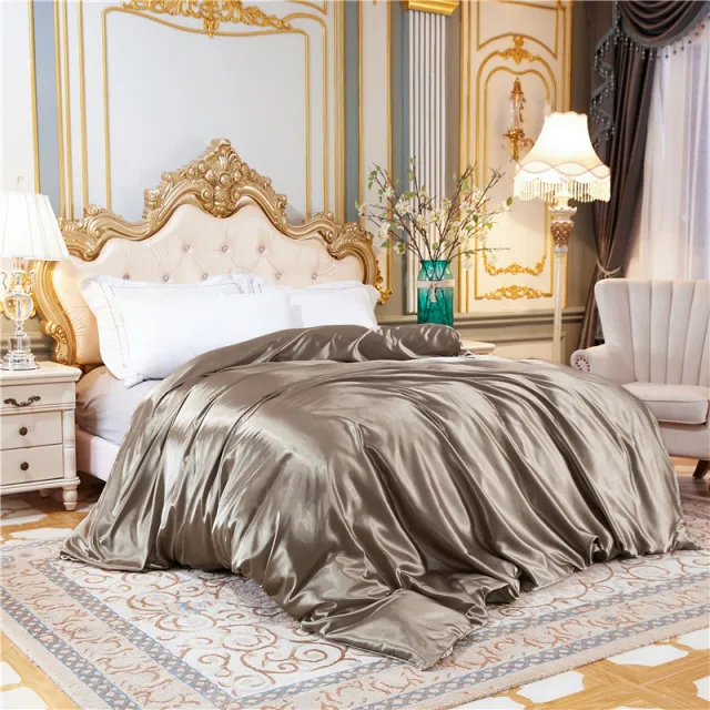 Summer Bare Sleeping Ice Silk Quilt Cover Summer Champagne Gold - Shop at LoveMi