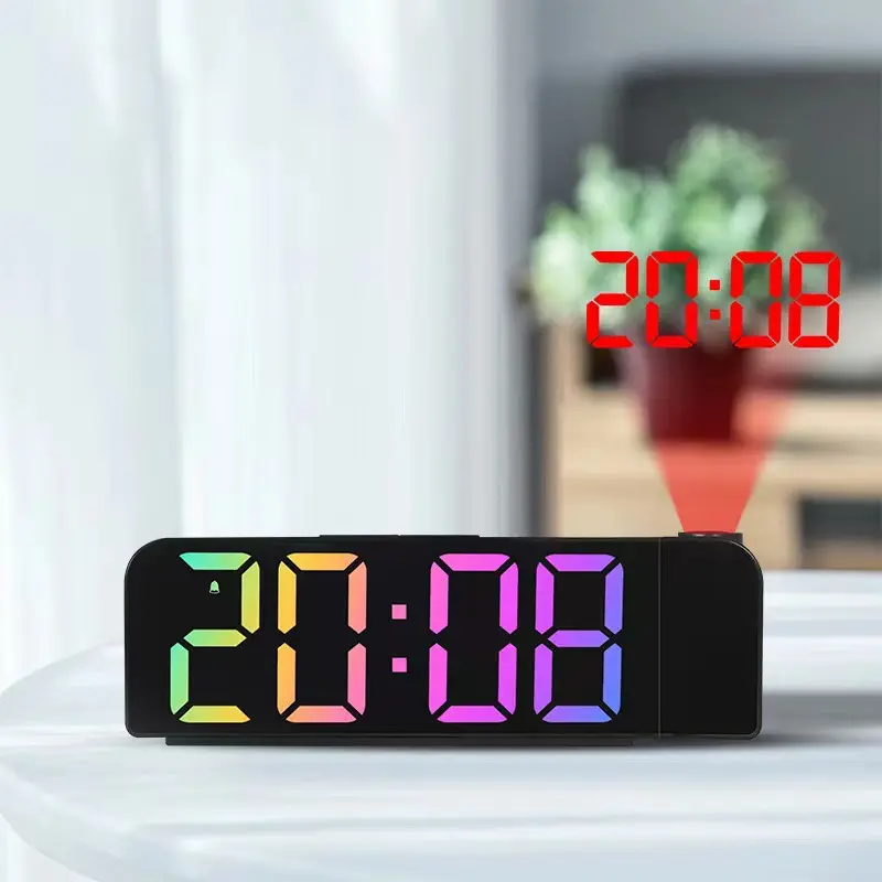 Simple Large Screen Projekcijas Alarmkloks LED