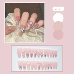 Rose Ribbon Fake Nail Tip - Z51 Rose Ribbon - View 1