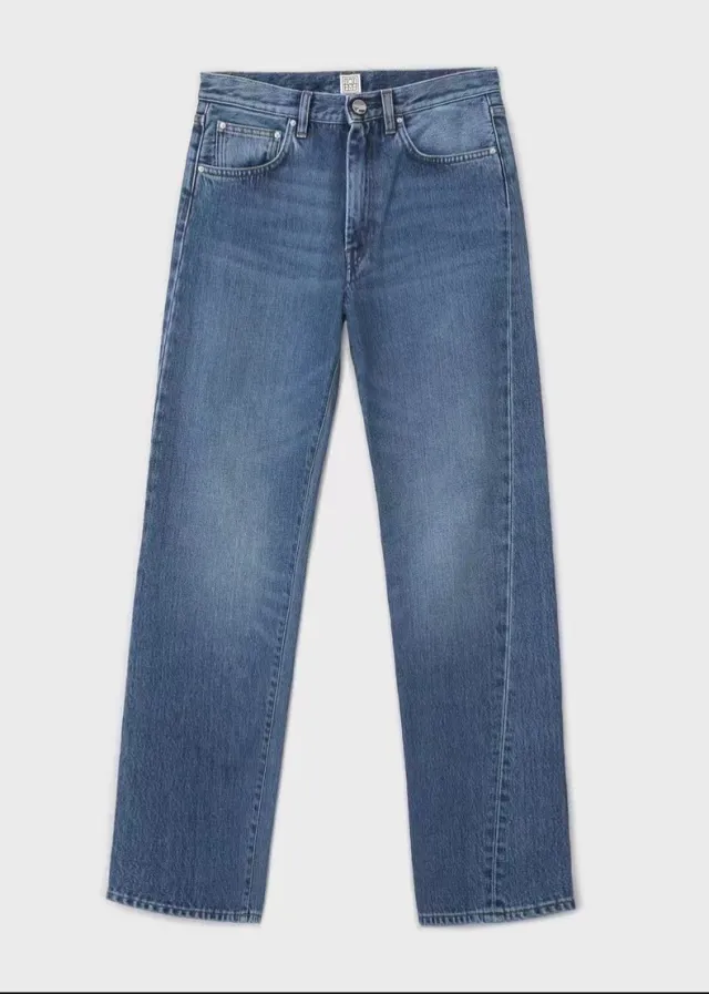 European And American High Waist Stretch Twisted Straight Cropped Jeans Regular Water Blue - Shop at LoveMi