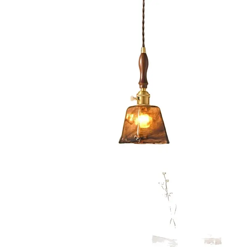 Glass Pendant Light Amber Vintage-style Chandelier