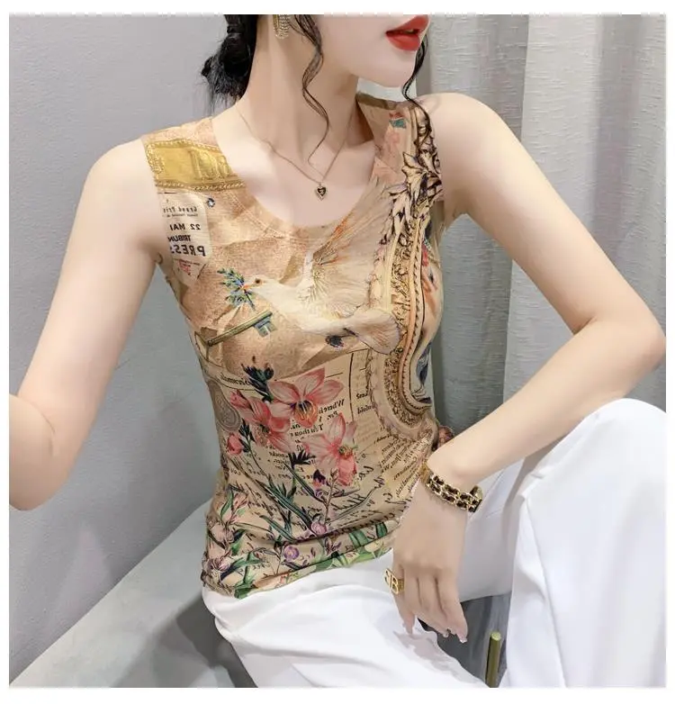 Fashion Printing Sweater Vest Women - Picture Color-Xl