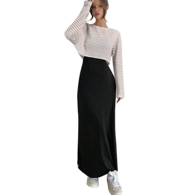 American Style Striped Long Sleeve T shirt And Suspender Dress Set Stripes - Shop at LoveMi