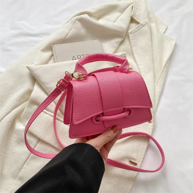 Commuter Western Style Solid Color Shoulder Messenger Bag Pink - Shop at LoveMi
