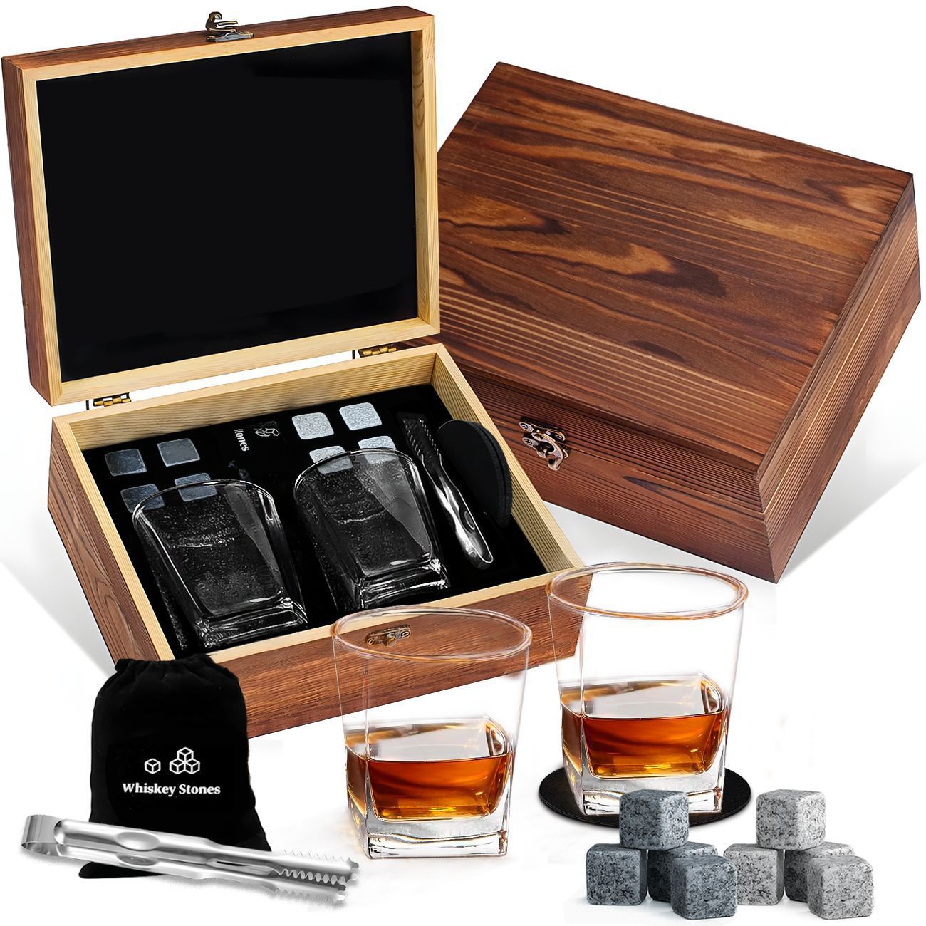 2Cup 8Stone Gift Box Granite Ice Stone Set