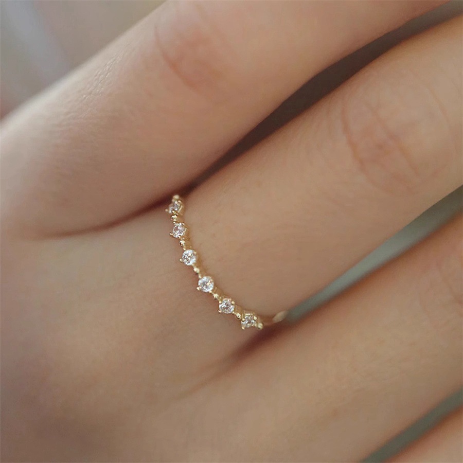 Women's French Aquamarine Colored Gems Zircon Ring