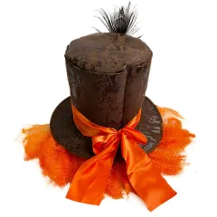 Holiday Party Irish Festival Dutch Gentleman Top Hat - Peacock Feather Orange Wig Hat - View 1