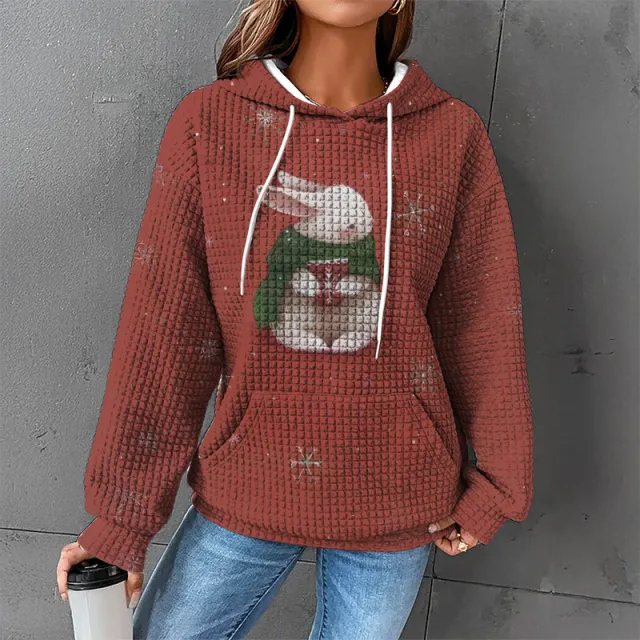 Waffle Sweater Hooded Sweaters Women's Clothing Zzy24110609 3Xl - Shop at LoveMi