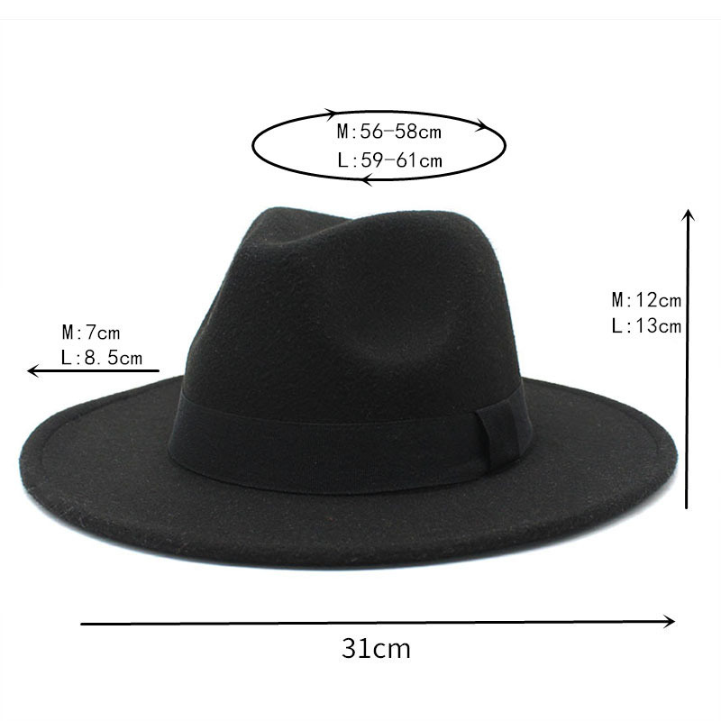 Title 7, Autumn And Winter Men And Women Big Brim Hat