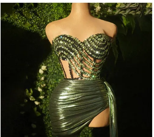 Women's Tube Top Rhinestone Chain Skirt Outfit Style 9 - Shop at LoveMi