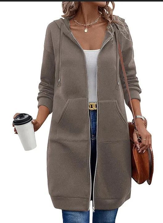Women's Mid length Hooded Long Sleeve Sweater No 224 Color - Shop at LoveMi