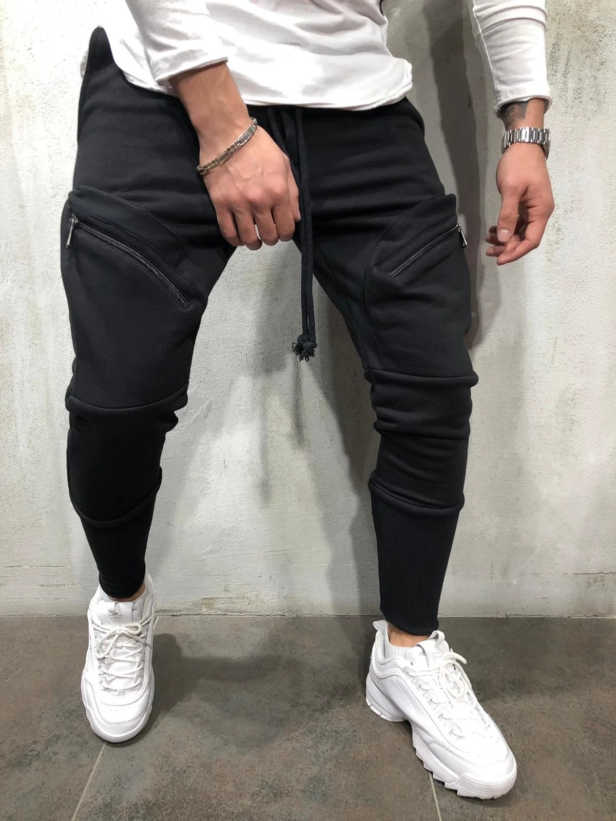 Title 10, American mens casual sports zipper pocket jogg...