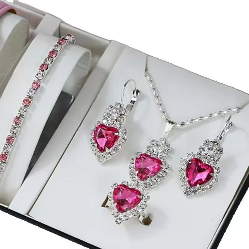 Crystal Necklace, Earring & Ring Set