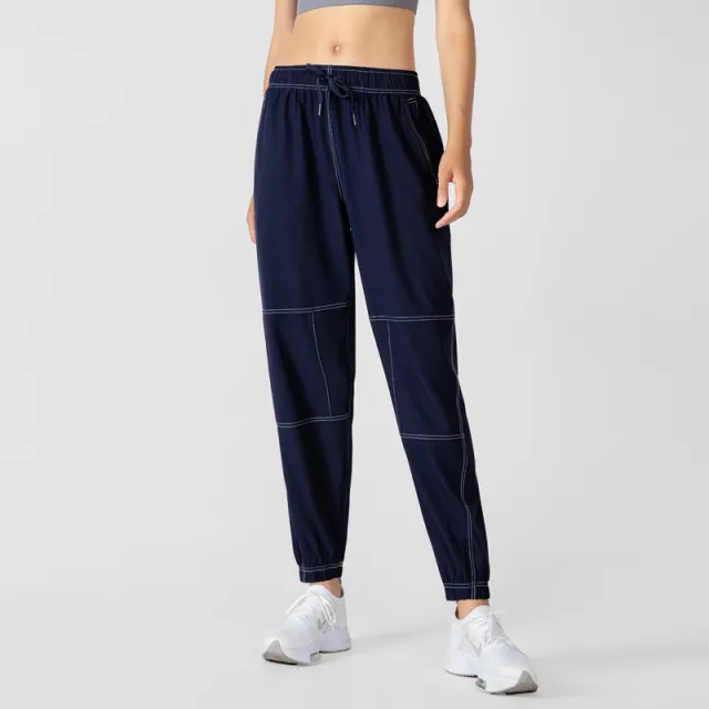 Casual Sports Pants Female Loose Tappered Slimming Ins Trendy Fitness Dark Blue - Shop at LoveMi