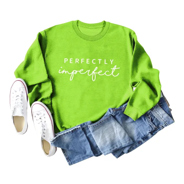 PERFECTLY Imperfect Simple Round Neck Women's Long Sleeve Sweater Green - Shop at LoveMi