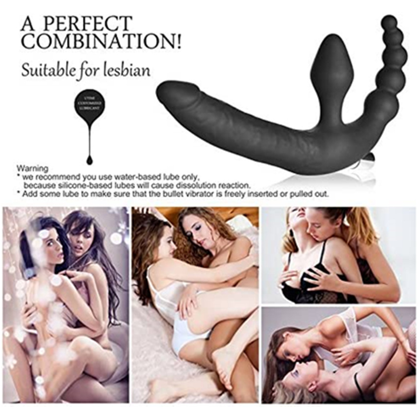 Three-point Resonance Back Court Double-headed Butt Plug Prostate Massage Massager 9