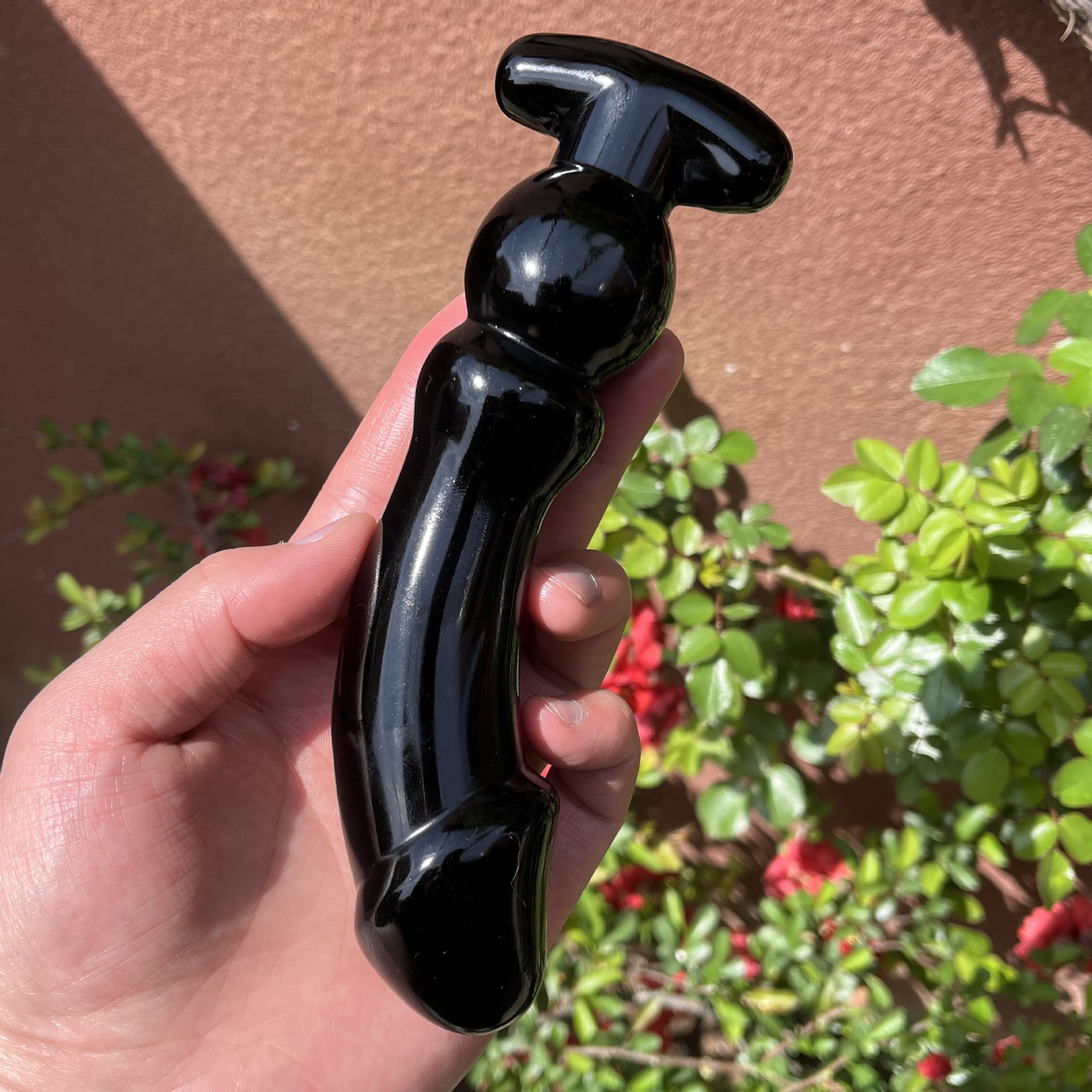 Natural Obsidian Carved Crystal Massage Wand product image
