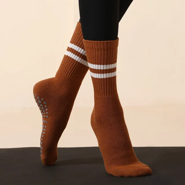 Long Yoga Socks Non slip Women Caramel - Shop at LoveMi