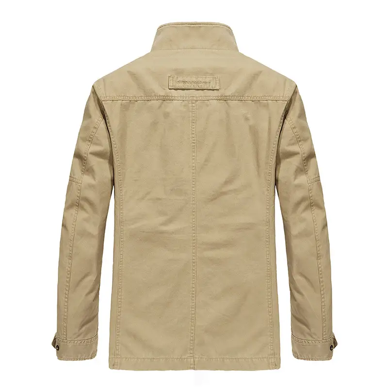 Men's Mid-length Loose Cotton Washed Long-sleeved Jacket