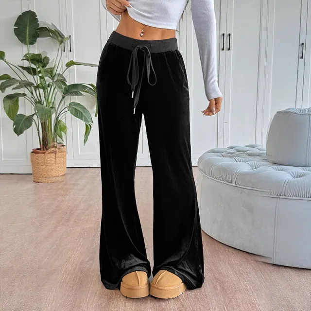Autumn New Style Micro pull Draped Pants Women Black - Shop at LoveMi