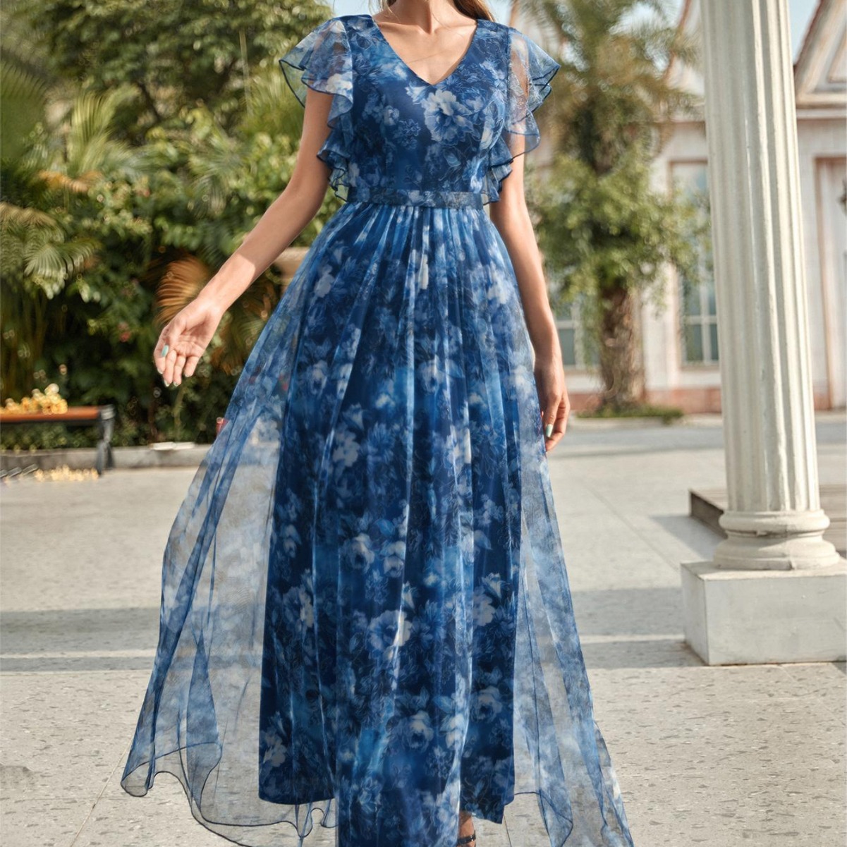 Ruffled Swing Graduation Season Dance Dress