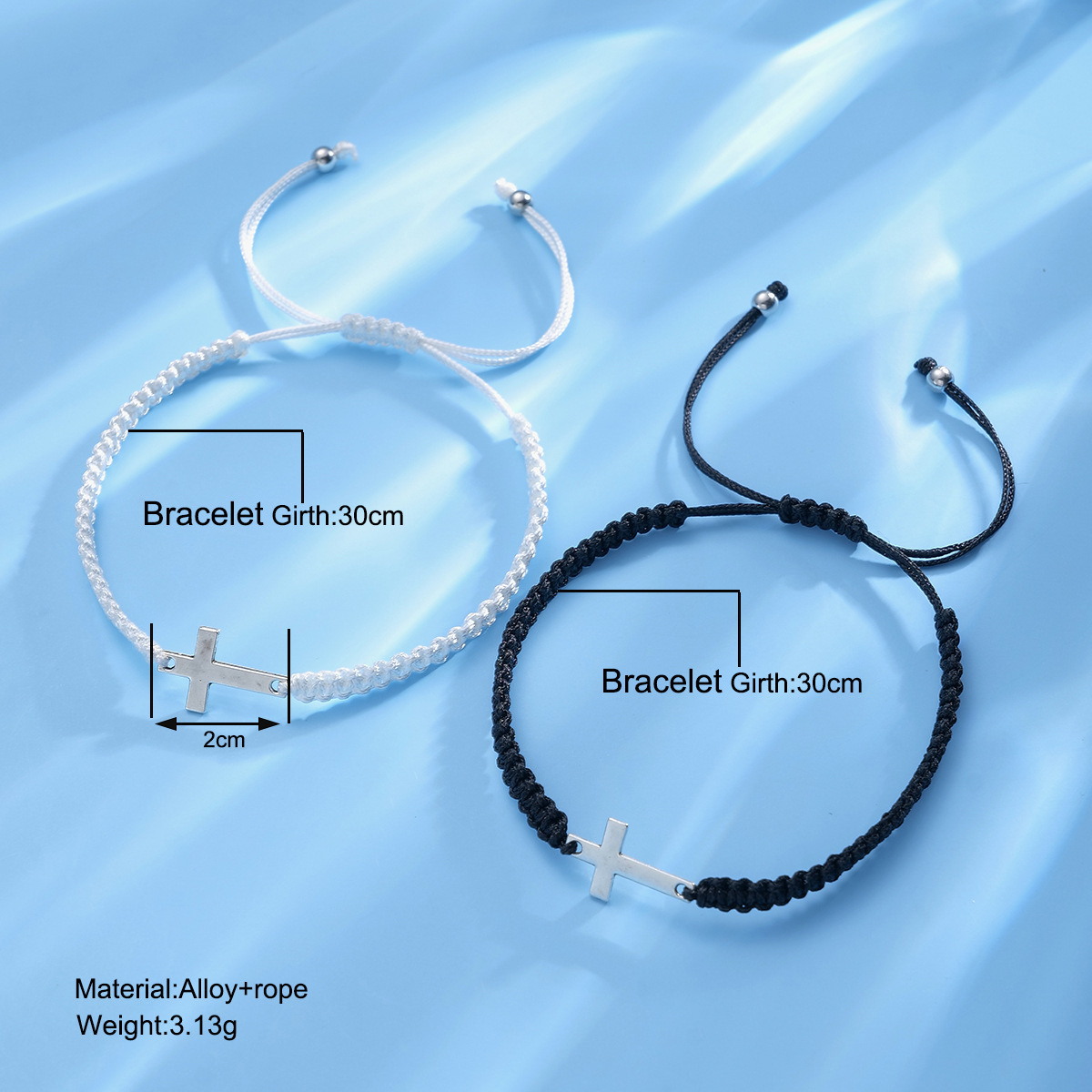 Men's And Women's Cross Couple Rope Bracelet