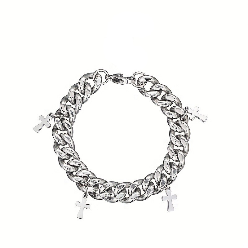 Fashion Titanium Steel Cross Simple Bracelet