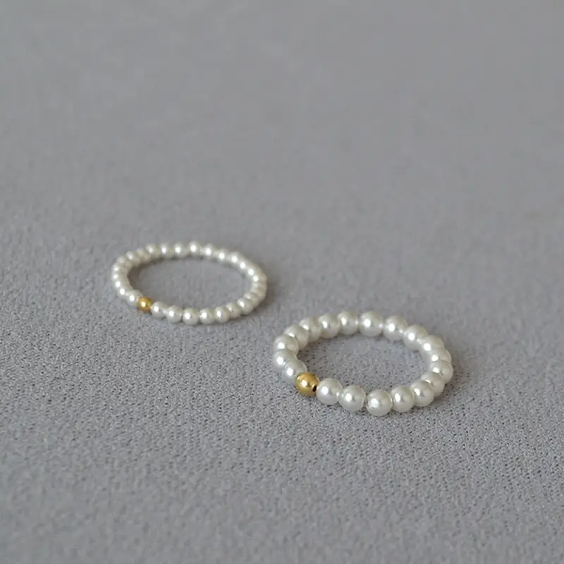 Small Pearl Handmade Slim Elegant And Simple Ring