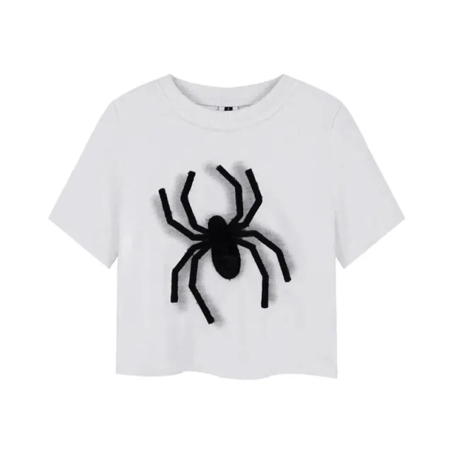 New Dog Print Top Slim Fit Cotton Base Shirt Spider White - Shop at LoveMi