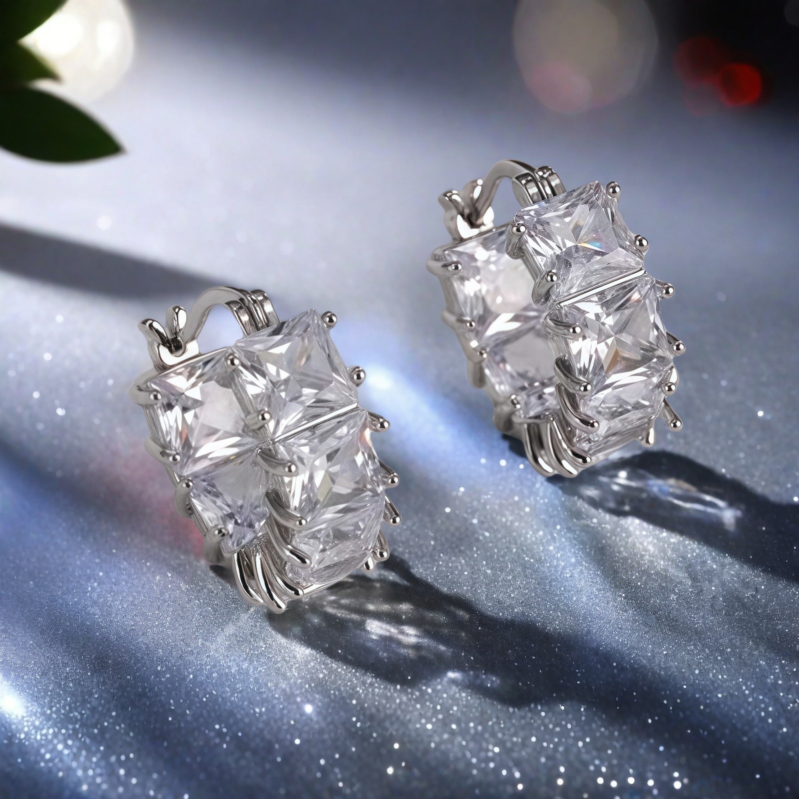 Crystal All-Match Ear Clips Copper-Set Zircon Earrings For Women