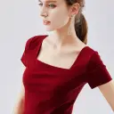 Cherry Red Square Collar