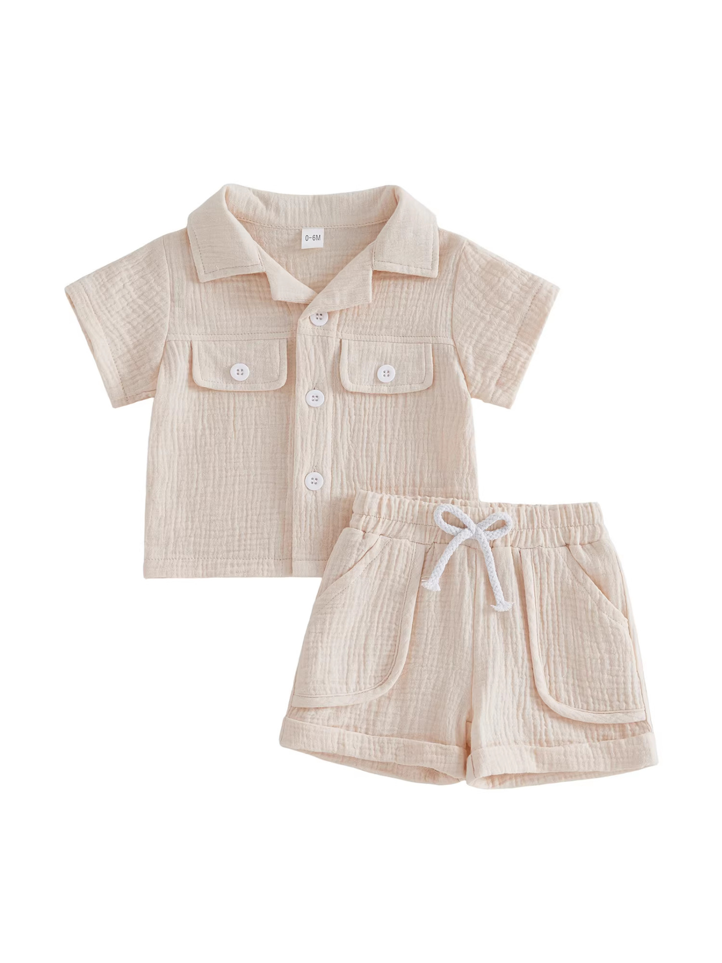 Short Sleeved Shorts Lapel Set Two-piece Set