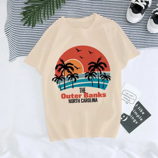 European And American Digital Round Neck Printed Summer T shirt 2 Models S - Shop at LoveMi