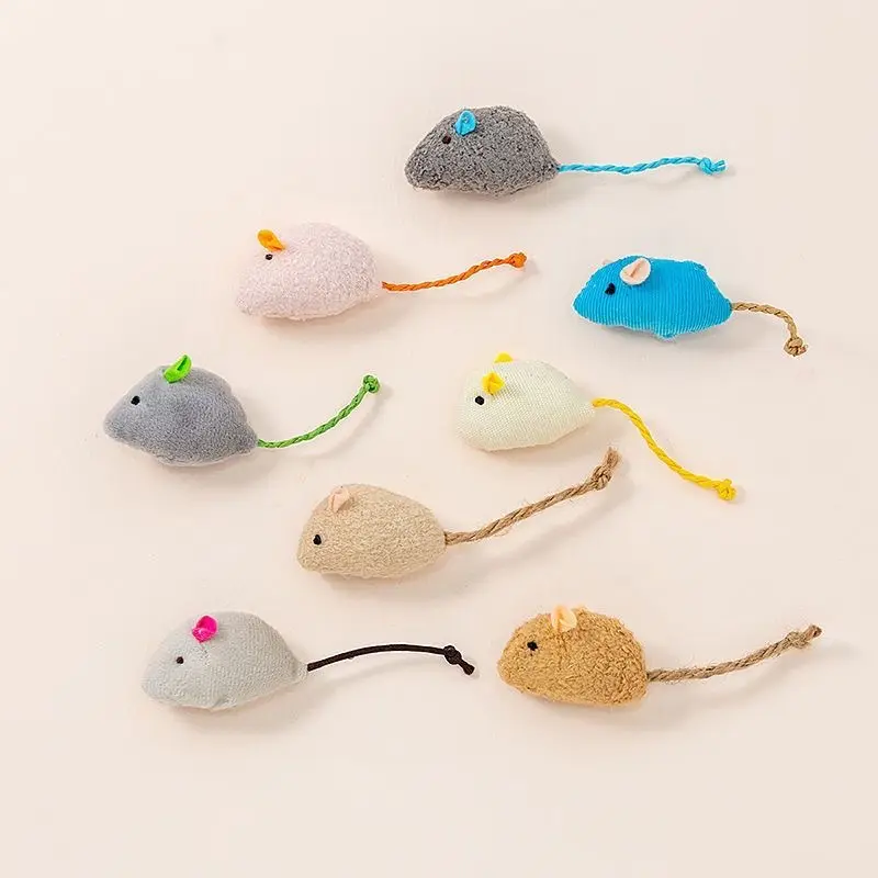 Simulation Plush Catnip Mouse Cat Teaser Toy