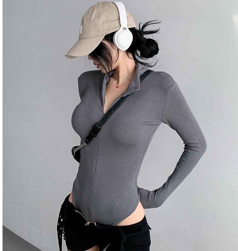 Title 7, Stand Collar T-shirt Female Autumn And Winter R...